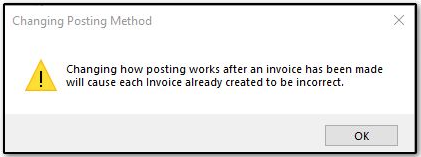 Changing posting method popup